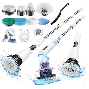 Electric Spin Scrubber, 8 Replaceable Brush Heads, 2 Adjustable Angles, IPX7 - Picture 1 of 5