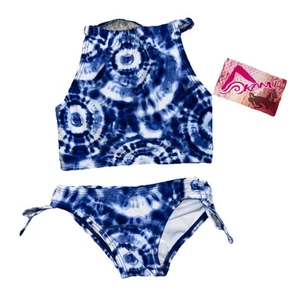 Kanu Surf Girls Girl Size 4T NWT Swimsuit Beach Blue Tie Dye Bikini NEW - Picture 1 of 4
