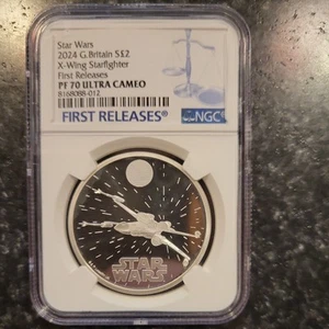 NGC PF70 2024 Star Wars X-Wing Starfighter, Great Britain PROOF SILVER 1 Oz Coin - Picture 1 of 4