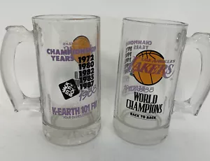 Tazas de vidrio vintage consecutivas de Los Angeles Lakers 1987-1988 de los campeones mundiales de la NBA - Imagen 1 de 4