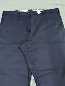 Banana Republic 42 34 Aiden Pants Slim stretch Flat Front Chino Navy Blue - Picture 1 of 12