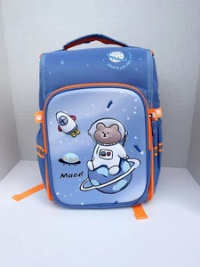 Elementary School Backpack Space Theme Maod Astronaut Bear Kids Blue (L1) - Picture 1 of 4