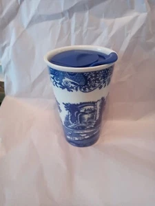Spode italienisch blau weiß Weide Keramik Reisebecher ohne verschütteten Deckel Modell A19 - Bild 1 von 7