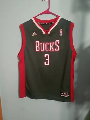 Camiseta Adidas Brandon Jennings Milwaukee Bucks #3 Suze Youth Grande (L) Foto 1 de 4
