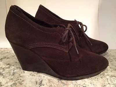 Jack Rogers Pima Ankle Boots Wedge Lace Up Brown Espresso 8.5 M $298 - Image 1 of 4