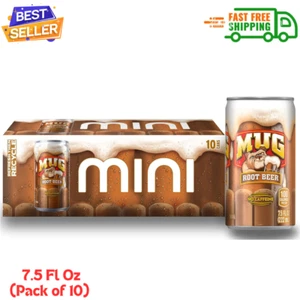 Mug Root Beer Soda, 7.5 Ounce Mini Cans, 10 Pack ... - Picture 1 of 3