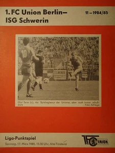 Programm 1984/85 Union Berlin - ISG Schwerin - Bild 1 von 1