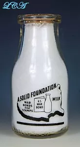 WW 2 pyro WAR SLOGAN half pint Milk Bottle Buy WAR BONDS & Stamps BUTTE MONTANA - Picture 1 of 4