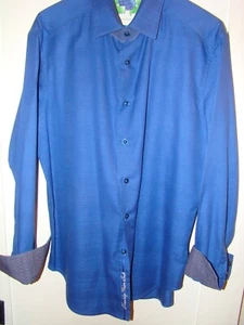 XLNT Robert Graham Blue Long Sleeve Flip Cuff Shirt 'Knowledge Truth Wisdom' Med - Picture 1 of 4