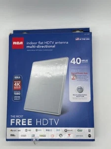 Antena HDTV interior digital plana multidireccional RCA ANT1400R blanca - Imagen 1 de 5