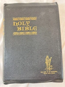 Holy Bible, The Good Leader, KJV, Indexed,Red Letter, Illustrated, Leather, 1948 - Foto 1 di 17