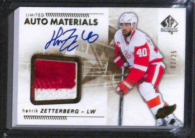 2016-17 Upper Deck SP Authentic Hockey Patch Autograph #40 Henrik Zetterberg  - Image 1 of 2