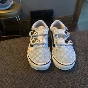 Disney x Vans Used Shoes V 50th Anniversary- Mickey Mouse Blue Sz 3Y - Picture 1 of 10