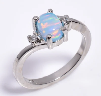 Anillo de ópalo de fuego anillo de plata esterlina 925 para mujer delicado anillo madre propósito regalo Foto 1 de 3