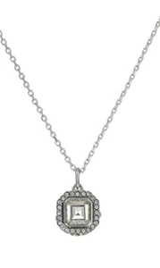 kate spade-Brilliant Statement- Pave Spherical Pendant Necklace-Clear/Silver-NWT - Picture 1 of 11