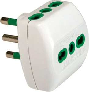 FANTON Adattatore triplo VERTICAL SYSTEM spina italiana 2P+T 16A a 3 prese bipas - Foto 1 di 4