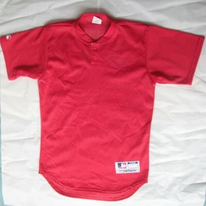 Vintage Plain Red Mesh Jersey Shirt Team MLB Apparel by Majestic Size S USA Made - Bild 1 von 12