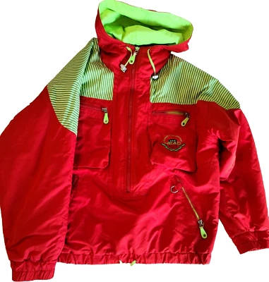 Винтажная куртка HEAD — настоящая жемчужина 1980-х годов. Смелый красный и желтый - Изображение 1 из 4