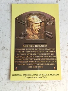 HOF CLASS OF 1942- ROGERS HORNSBY    PLAQUE POSTCARDS (1) - Picture 1 of 2