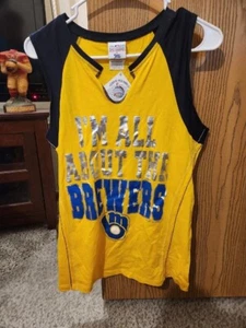 BRAND NWT MLB MILWAUKEE BREWERS CAMPUS LIFESTYLE WOMEN'S SHIRT SIZE MEDIUM - Picture 1 of 5