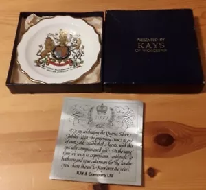 Silver Jubilee Elizabeth II Pin Dish By Kay’s Of Worcester - Picture 1 of 5