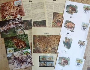 WWF Belize JAGUAR 1983 COMPLETE SET Stamps Postcard & First Day Cancel - Picture 1 of 11