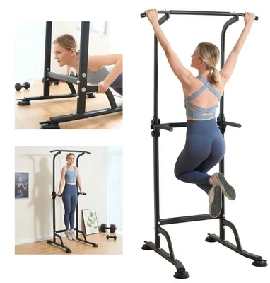 Pull Up Bar Power Tower Dip Station Workout Adjustable Heavy Duty for Home Gym - Image 1 of 4