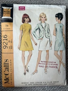 Vintage 60er McCall's 9216 Schnittmuster - 4-H Club Dress Jacke - Gr. 10 - komplett - Bild 1 von 8
