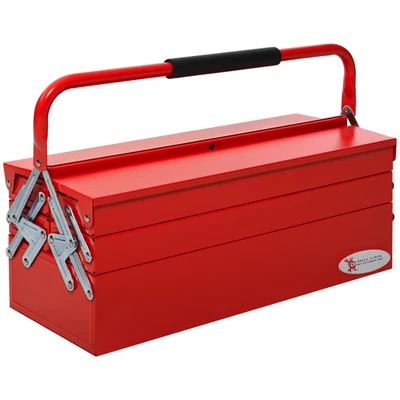 Metal Cantilever Toolbox 3 Tier 5 Tray Storage Organizer Carry Handle Durhand
