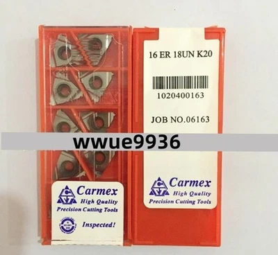 Carmex 16ER 18UN K20 Carbide inserts Threaded blade 10Pcs - Image 1 of 3