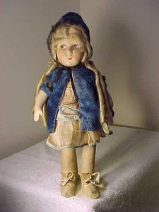 MUÑECA DE FIELTRO ANTIGUA VINTAGE TIPO LENCI - 16" DE ALTO - Imagen 1 de 14