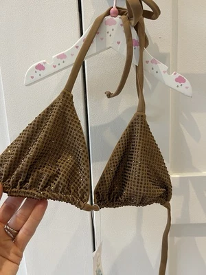 Bnwt Indigo Soul Diamanté Triangle Padded Style Bikini Top - Size Small — 第 1/3 张图片