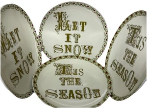 Pottery Barn Christmas Holiday Winter Set of 4 Appetizer Dessert Plates 5 3/4” - Picture 1 of 13