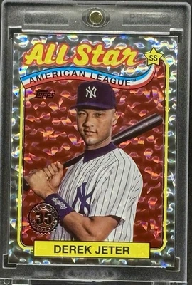 Derek Jeter RARA TARJETA DE INVERSIÓN LÁMINA DE DIAMANTE TOPPS YANKEES HOF ICONO COMO NUEVA Foto 1 de 2