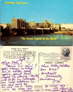 Postal Cedar Rapids Iowa La Capital Mundial de los Cereales - Imagen 1 de 1