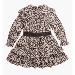 Imoga Holiday Size 14 Ophelie Jaguar Leopard Girls Sparkly Belt Dress w/Sleeves - Picture 1 of 3