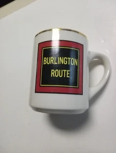 Burlington Route, Railroad Coffee Mug ,Gold Rim,Appears Unused,Neat Display - Picture 1 of 9