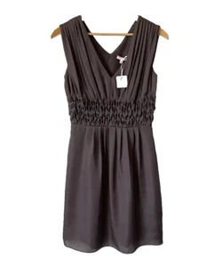 Calypso St Barth Brown Silk Dress Lined Pleated Womens Sz XS Pleated Sleeveless - Picture 1 of 14