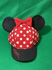 Minnie Mouse Disney Parks Red Polka Dot Youth Cap Hat Snapback With Bow & Ears