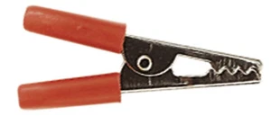 CROCODILE ALLIGATOR CLIPS TEST METER 30mm X25 RED INSULATION SMALL POSITIVE + - Picture 1 of 2
