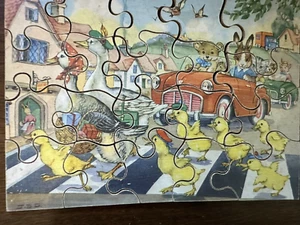 Rompecabezas de sierra de madera contrachapada vintage para niños 20 piezas patos animales ¡completo! - Imagen 1 de 8