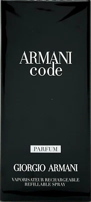 GIORGIO ARMANI CODE PARFUM 男士可重复使用喷雾 2.5 盎司/75 毫升全新!!! — 第 1/4 张图片