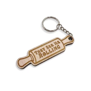 Keyring - They See Me Rolling, Rolling Pin Cake-themed keyring Funny keyring - Picture 1 of 2