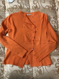 Maglia Maglione Lana Arancio Arancione Inverno Caldo Donna Ragazza Bottoni S/M - Foto 1 di 6