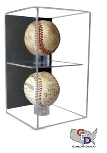 Vitrina de béisbol doble de montaje en pared de GameDay Display protección UV EE. UU. - Imagen 1 de 3