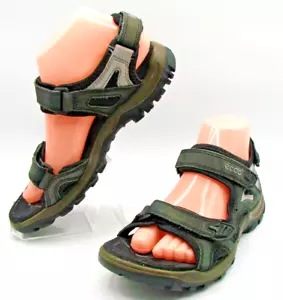 Ecco Yucatan Offroad Hiking Sandas Size 38 (US 7-7.5) Outdoor Black Gray Leather - Picture 1 of 14