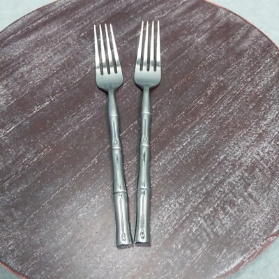 Juego de 2 horquillas de acero inoxidable con diseño de bambú Hampton Silversmith estilo 022 Foto 1 de 4