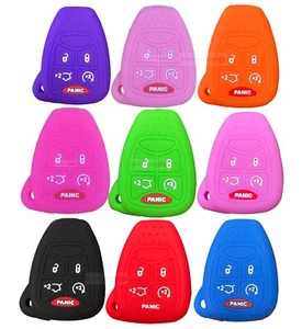 Fit Chrysler Dodge Jeep Liberty 5 Button Remote Key Fob Silicone Case Cover - Picture 1 of 20