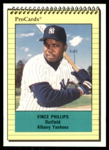 1991 ProCards Vince Phillips Albany-Colonie Yankees #1021