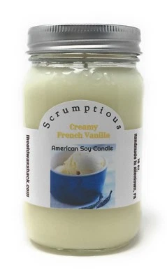 Creamy French Vanilla - Pure Soy Candle - Hand Poured In Mason Jar - SHIPS FREE - Image 1 of 2